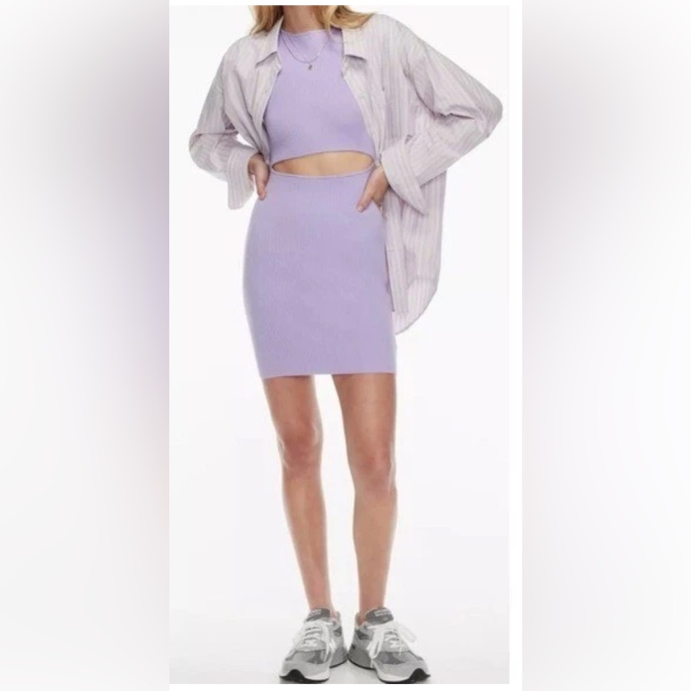 ARITZIA Wilfred cut out knit midi dress purple size XS